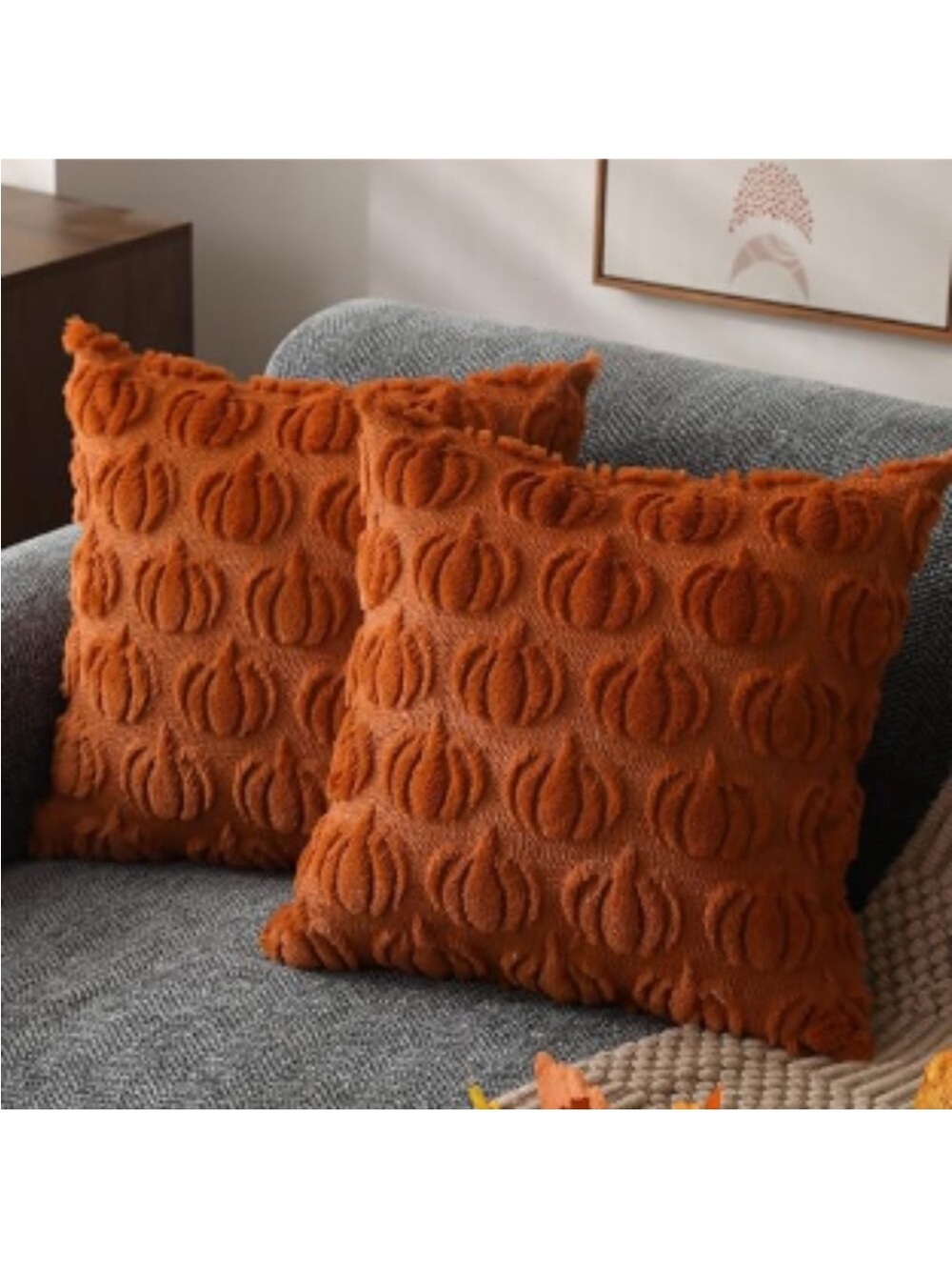 18 x 18 Fall Halloween‎ Decor Autumn Thanksgiving Pumpkin Pillowcases 18 x 18